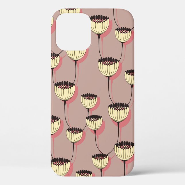 Coques Case-Mate iPhone tasse d'automne fleurs sans soudure motif en brun  (Verso)