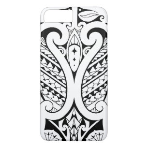 Coque iPhone 8 Plus/7 Plus Tatoo polynésien tribal avec les éléments Samoans