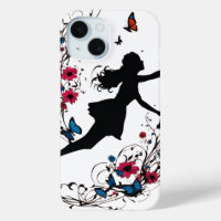 Tatouage Art Style fille avec papillons et fleurs