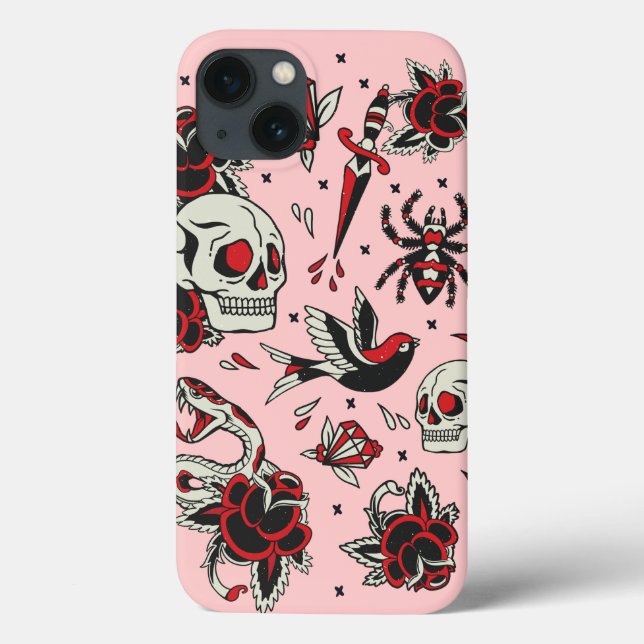 Coques Case-Mate iPhone Tatouage de la vieille école (Verso)