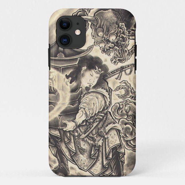Coques Case-Mate iPhone Tatouage japonais vintage classique frais d'encre (Dos)
