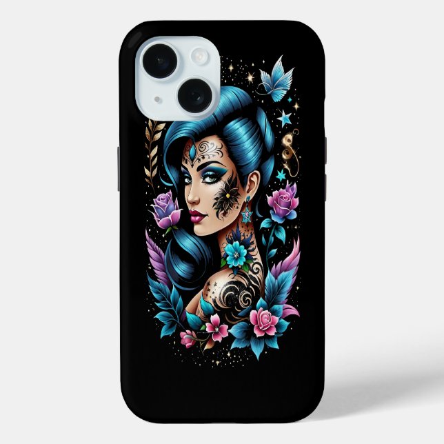 Coques Case-Mate iPhone Tatouages Et Roses (Verso)