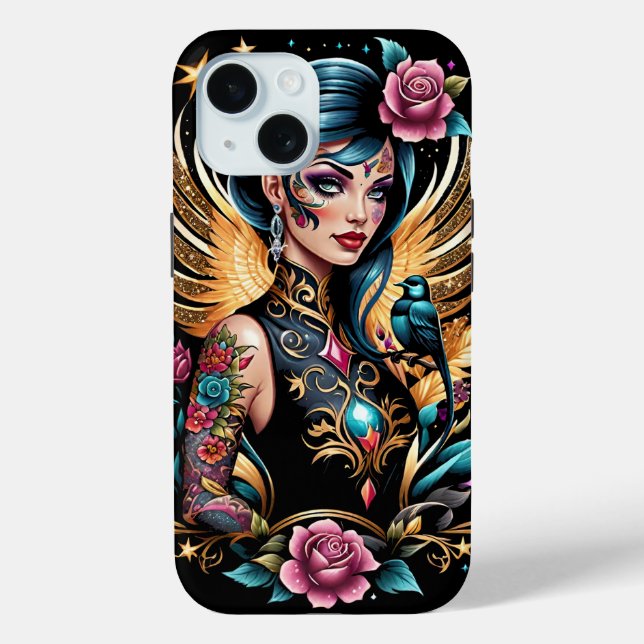 Coques Case-Mate iPhone Tatouages Et Roses 2 (Verso)