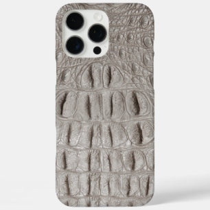 Coques iPhone 16 Pro Max Taupe moderne Croc Cuir Texture