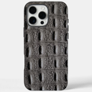 Coques iPhone 16 Pro Max Taupe moderne Croc Cuir Texture
