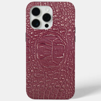 Coque iPhone 15 Pro Max Taupe moderne Croc Cuir Texture