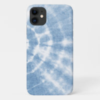 Teinture Shibori bleu blanc
