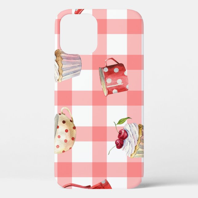 Coques Case-Mate iPhone Teintures d'aquarelle : Cupcakes Motif sans soudur (Verso)