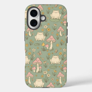 Coques iPhone 16 Téléphone à motif de prairie Cottagecore Grenouill