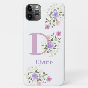 Case-Mate iPhone Case Téléphone Boîtier Initial Plus Nom & Fleurs Design