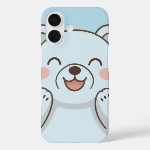 Coques iPhone 16 Téléphone Porte-Souriant Cute-Soft Pastel Cartoon.