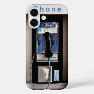 Coques iPhone 16 Téléphone public de New York, cabine téléphonique