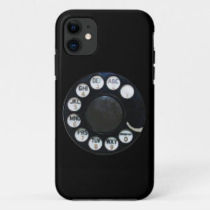 Coque iPhone 11 Téléphone Rotary Noir Rétro
