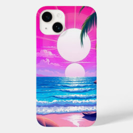 Coque Pour iPhone 14 Téléphone Sunset Plage multicolore