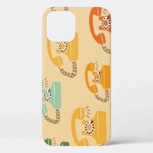 Case-Mate iPhone Case Téléphones rétro, motif sans couture colorée.