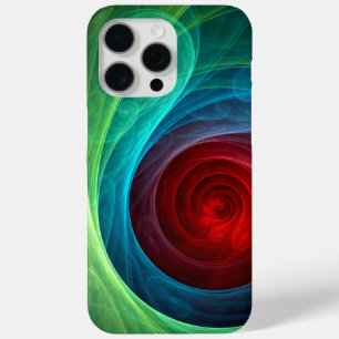 Coque iPhone 15 Pro Max Tempête rouge Floral Art moderne Abstrait Motif co