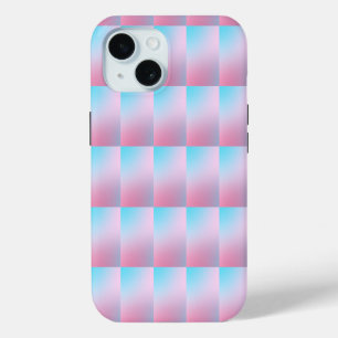 Coque Pour iPhone 15 Tendance Contemporaine Turquoise Rose Bleu