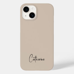Coque Pour iPhone 14 Tendance couleur douce Taupe minimaliste