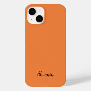 Coque Pour iPhone 14 Tendance Couleur frais Tangerine minimaliste