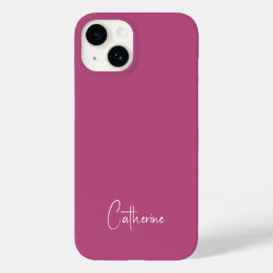 Coque Pour iPhone 14 Tendance Couleur rose pourpre Berry Minimaliste