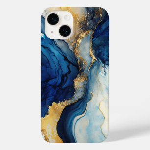 Coque Pour iPhone 14 Tendance de lessivage d'encre d'alcool d'or de la 