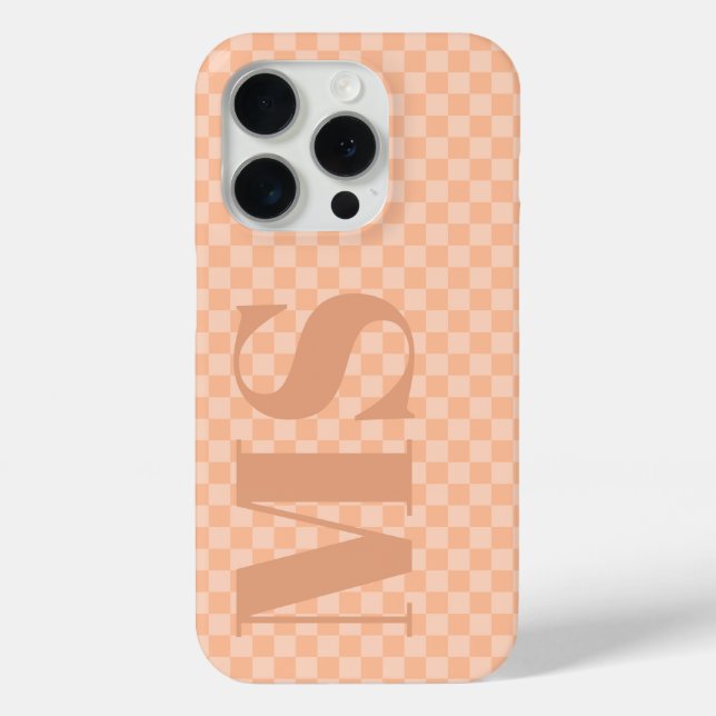 Coques Case-Mate iPhone Tendance Peach Fuzz Vérifier Initiales personnalis (Verso)