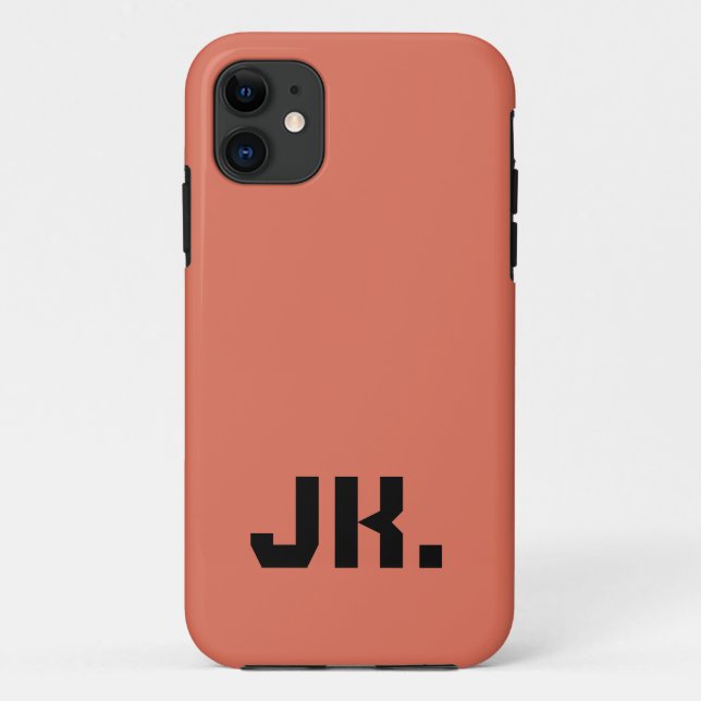 Coques Case-Mate iPhone Terra Cotta couleur solide | Initiale minimale (Dos)