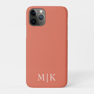 Case-Mate iPhone Case Terracotta et blanc Monogramme moderne