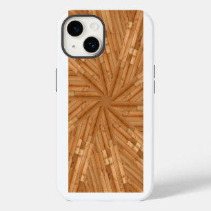 Coque Pour iPhone 14 Terrasse - Mosaïque de Sunburst en bois