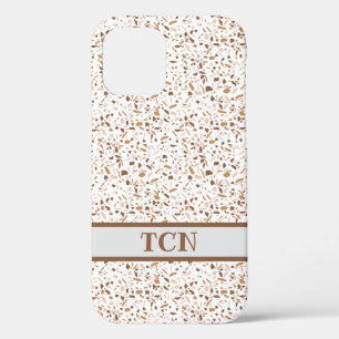 Case-Mate iPhone Case Terrazzo personnalisé marron, beige et blanc