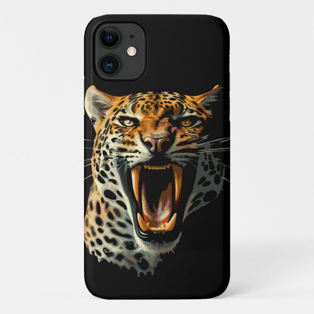 Coques Case-Mate iPhone Tête d'attaque du léopard (Dos)