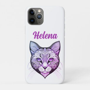 Case-Mate iPhone Case Tête de chat Couleur bleu-lila
