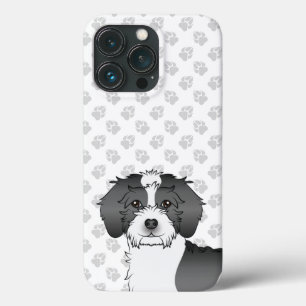 Case-Mate iPhone Case Tête de Mini Goldendoodle Parti-color Noir Chien M