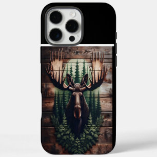 Coques iPhone 16 Pro Max Tête d'orignal sur bois