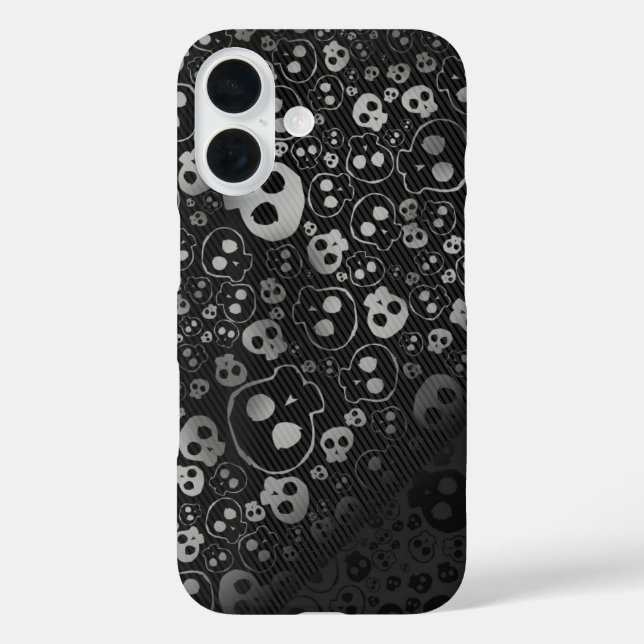 Coques Case-Mate iPhone têtes de crâne blanc et noir (Verso)