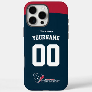 Coques iPhone 16 Pro Max Texans personnalisés Jersey Football Américain