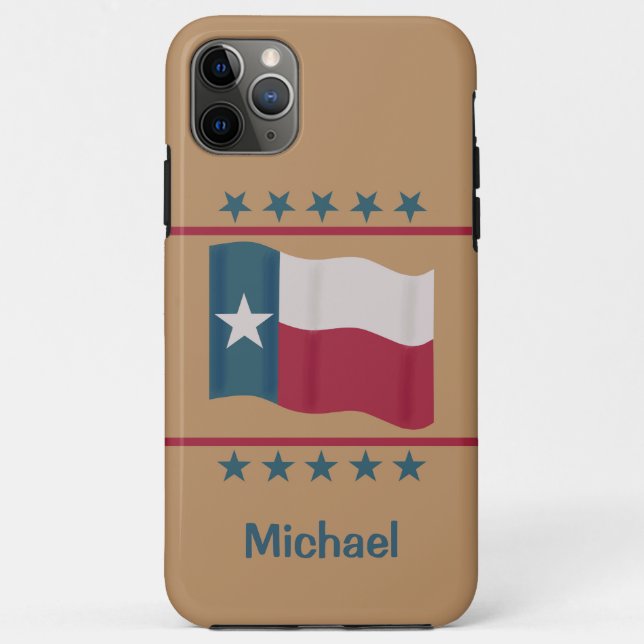 Coques Case-Mate iPhone Texas Lone Star Nom du drapeau Personnalisé Rouge  (Dos)