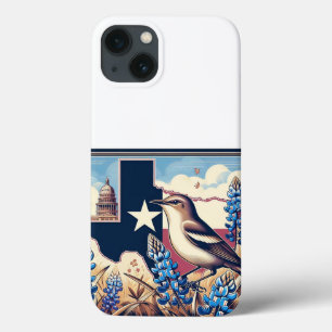 Case-Mate iPhone Case Texas Northern Mockingbird et Bluebonnet Flower