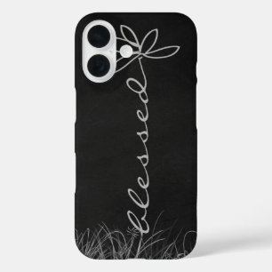 Coques iPhone 16 Texte béni marguerite sur tableau noir