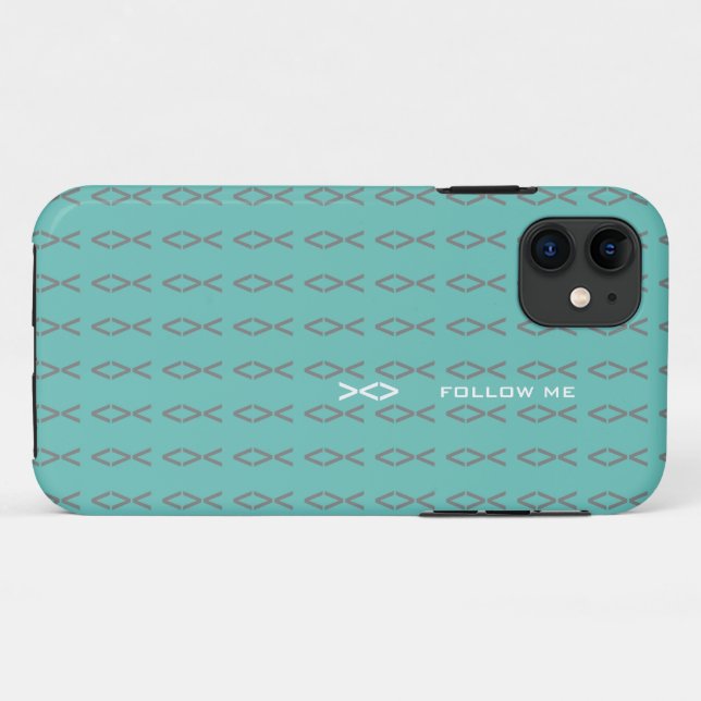 Coques Case-Mate iPhone Texte de poisson Jésus (Dos (Horizontal))