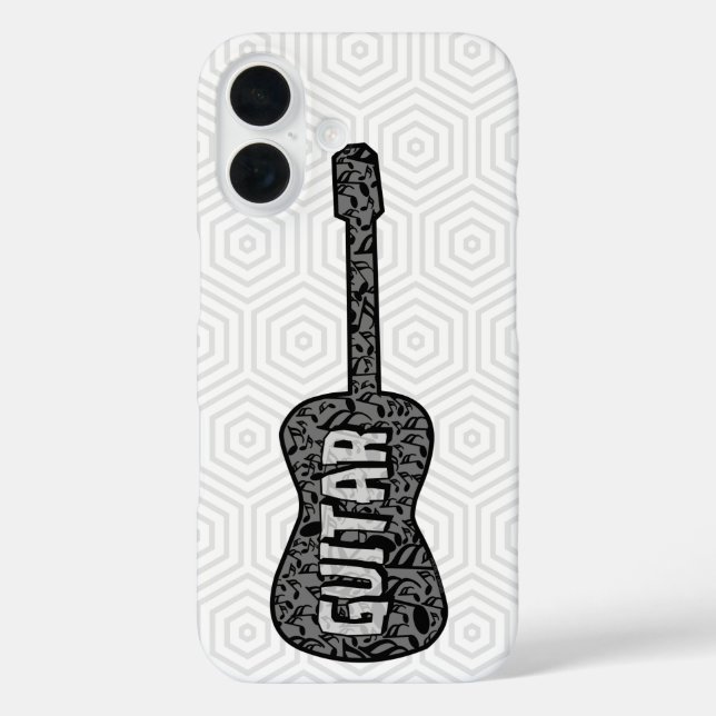 Coques Case-Mate iPhone Texte des notes de musique de guitare (Verso)