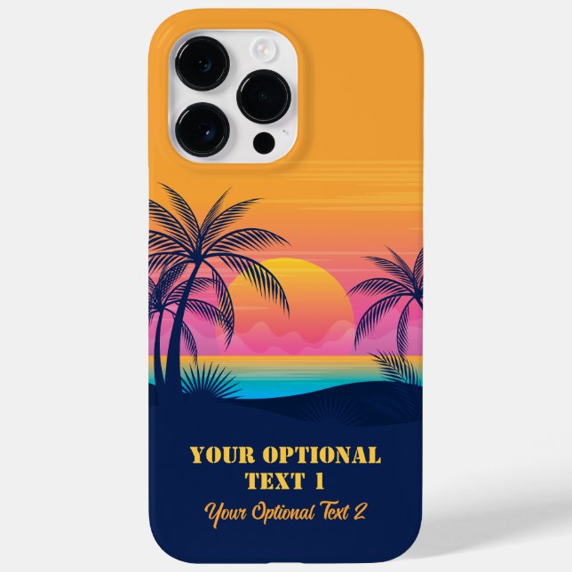 Coques Case-Mate iPhone Texte personnalisé Coucher de soleil sur l'île tro (Verso)