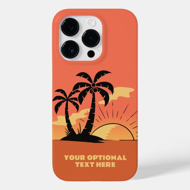 Coques Case-Mate iPhone Texte personnalisé Coucher de soleil sur l'île tro (Verso)