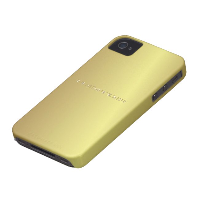 Coques Case-Mate iPhone Texte personnalisé Motif-métal or jaune (Bas)