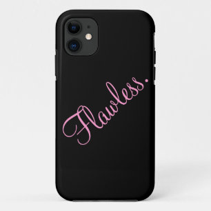 Coque iPhone 11 Texte sans défaut noir et rose
