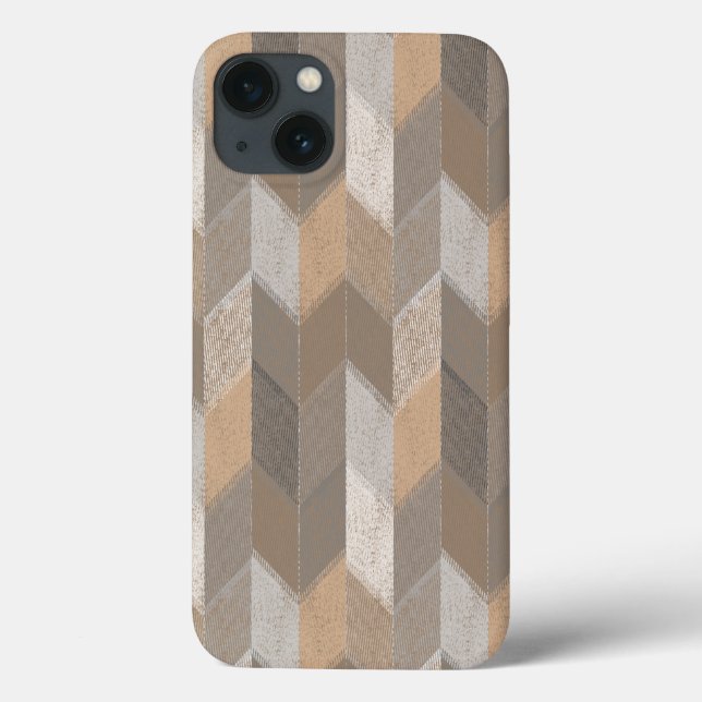 Coques Case-Mate iPhone Texturé Bleu, Jaune, Chevron Olive. (Verso)