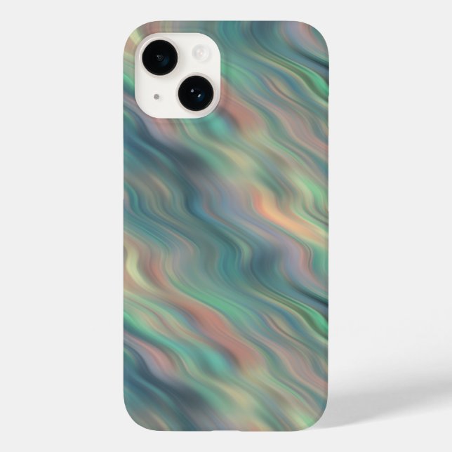 Coques Case-Mate iPhone Texture bleue Iris Wavy (Verso)
