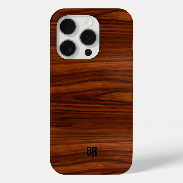 Coques Case-Mate iPhone Texture de bois d'acajou marron marron (Verso)