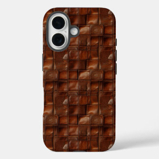 Coques iPhone 16 Texture de cuir classique