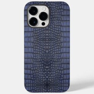 Coque Pour Pour iPhone 14 Pro Max Texture de l'alligator de cobalt